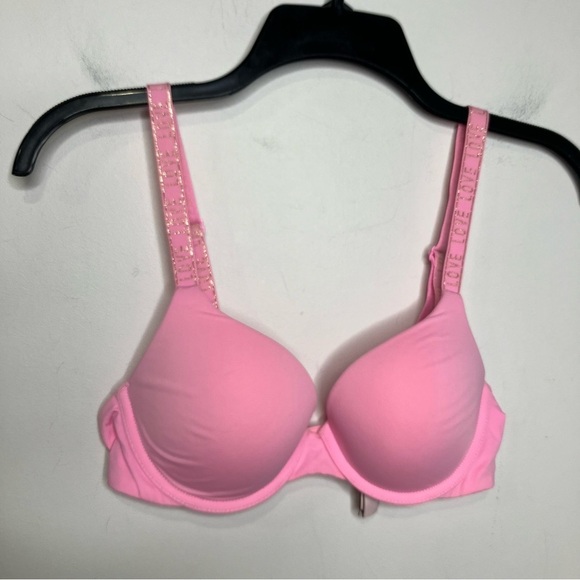 Victoria’s Secret T-shirt push up full coverage bra pink underwire size 34B - Picture 1 of 5